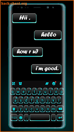 Neon Blue Black Keyboard Theme screenshot