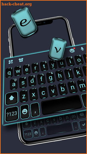 Neon Blue Business Keyboard Theme screenshot