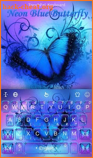 Neon Blue Butterfly Keybaord Theme screenshot