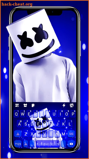 Neon Blue DJ Keyboard Background screenshot