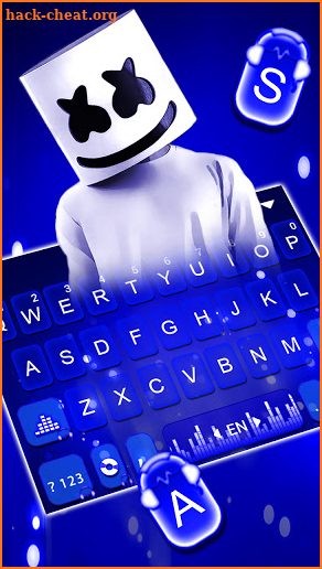 Neon Blue DJ Keyboard Background screenshot