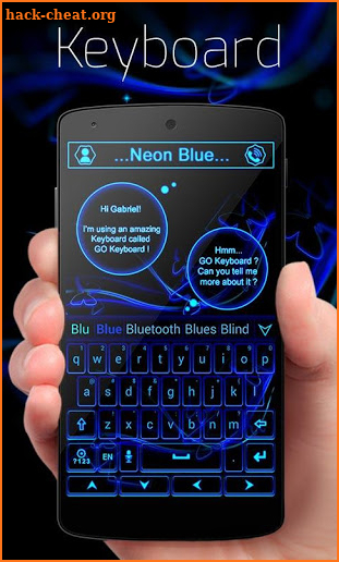 Neon Blue GO Keyboard Theme screenshot