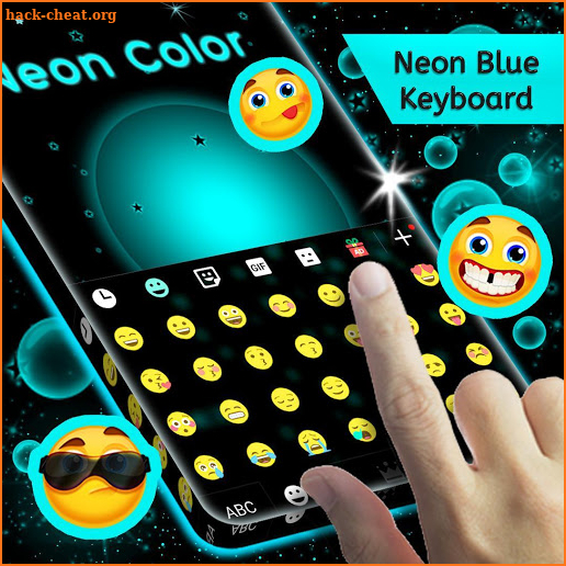 Neon Blue Keyboard screenshot