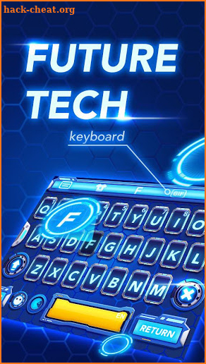 Neon Blue Keyboard - Tech screenshot