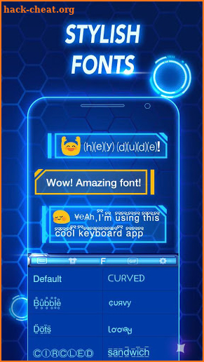 Neon Blue Keyboard - Tech screenshot