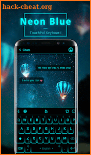 Neon Blue Keyboard Theme screenshot