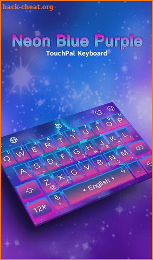 Neon Blue Purple Keyboard Theme screenshot