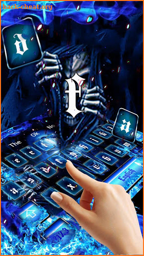 Neon Blue Skull Keyboard screenshot