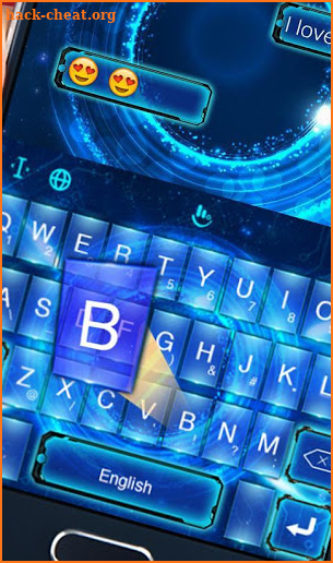 Neon Blue Technology Keyboard Theme screenshot