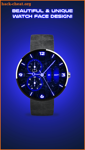 Neon Blue Watch Face screenshot