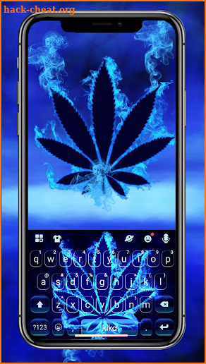 Neon Blue Weed Keyboard Theme screenshot