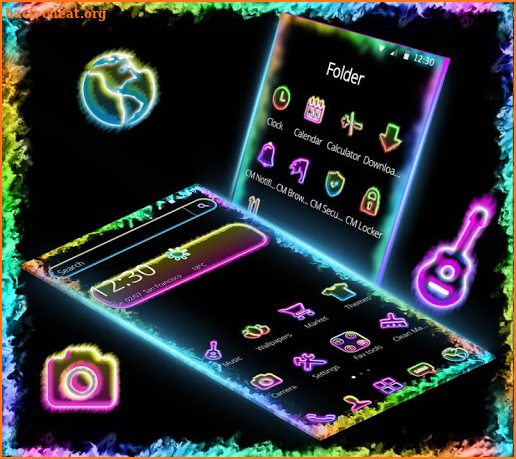 Neon Border Light Theme screenshot
