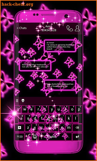 Neon Butterflies Keyboard screenshot