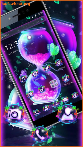 Neon Butterfly Clock theme screenshot