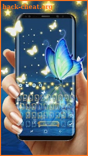 Neon butterfly keyboard theme screenshot