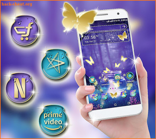 Neon Butterfly Launcher Theme screenshot