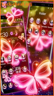 Neon Butterfly Pink Shine Theme screenshot