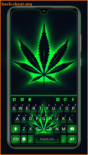 Neon Cannabis Keyboard Background screenshot