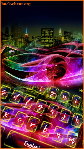 Neon Car Great Keyboard Theme screenshot