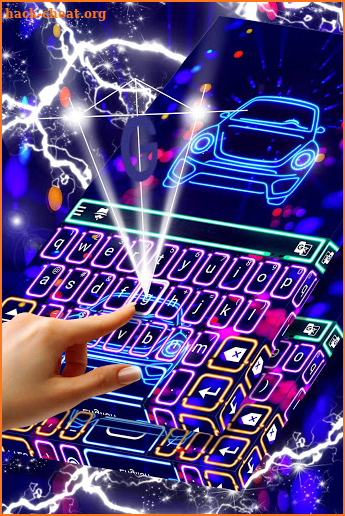 Neon Car Keyboard Free Theme screenshot