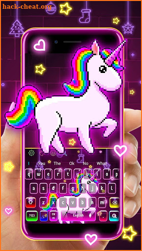 Neon Cartoon Rainbow Unicorn Keyboard screenshot