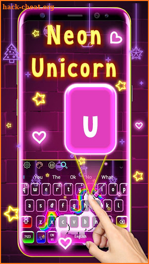 Neon Cartoon Rainbow Unicorn Keyboard screenshot