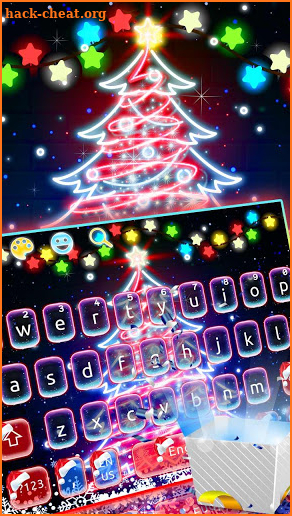 Neon Christmas Keyboard Theme screenshot