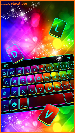 Neon Color 3d Keyboard Theme screenshot