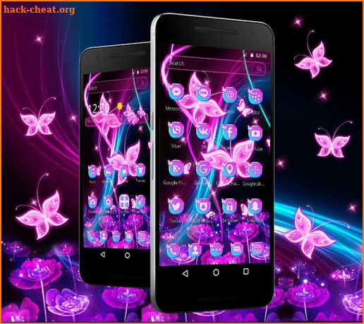 Neon Color Butterfly Theme screenshot