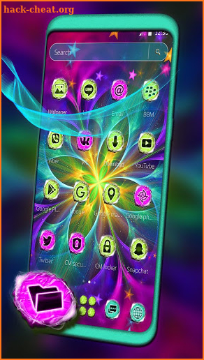 Neon Color Flower Theme screenshot