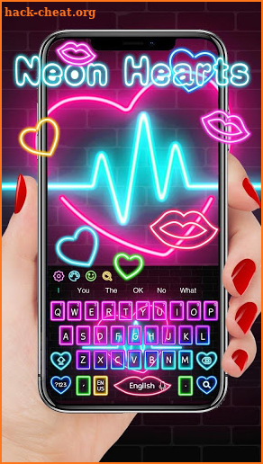 Neon Color Heart keyboard screenshot