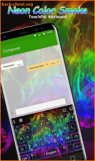 Neon Color Smoke Keyboard Theme screenshot