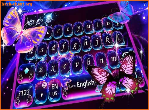 Neon Colorful Butterfly Keyboard Theme screenshot