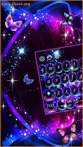 Neon Colorful Butterfly Keyboard Theme screenshot