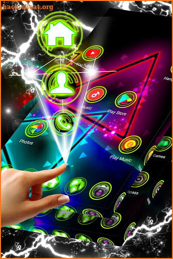 Neon Colorful Geometric Launcher Theme screenshot