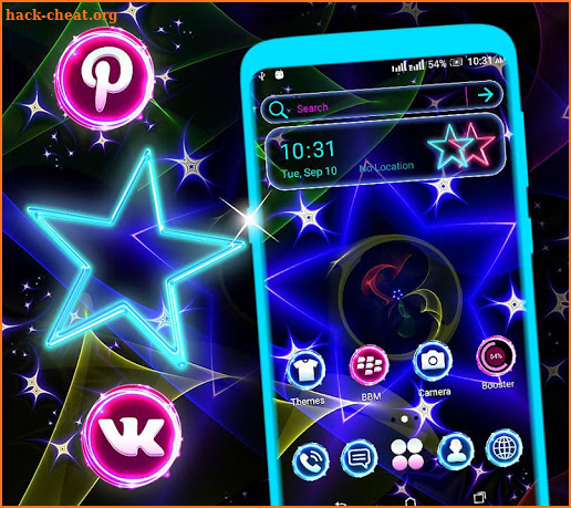 Neon Colorful Star Launcher Theme screenshot