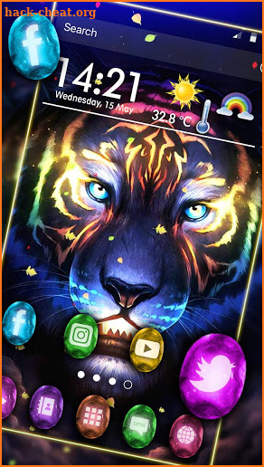 Neon, Colorful, Tiger Themes & Wallpapers screenshot