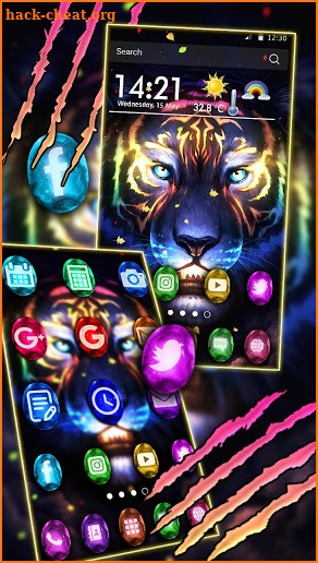 Neon, Colorful, Tiger Themes & Wallpapers screenshot