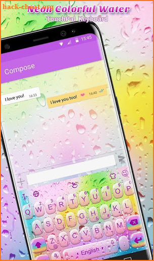 Neon Colorful Water Keyboard Theme screenshot