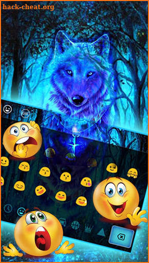 Neon Colorful Wolf Theme screenshot