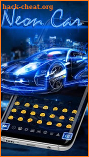 Neon Cool Car Keyboard Theme screenshot