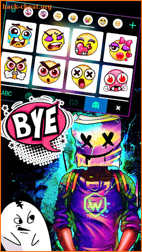 Neon Cool DJ Keyboard Background screenshot