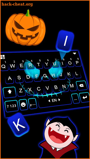 Neon Creepy Face Keyboard Background screenshot