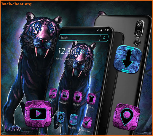 Neon Devil Tiger Theme 🐅 screenshot