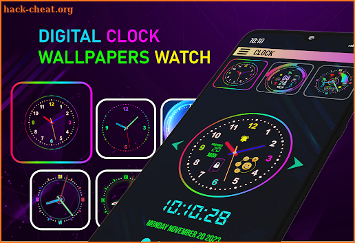 Neon Digital Clock Smart Watch screenshot