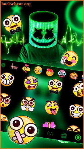 Neon Dj Cool Man Keyboard Theme screenshot