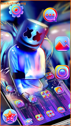 Neon DJ Marshmallow Theme screenshot