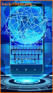 Neon Earth Globe Keyboard Theme screenshot