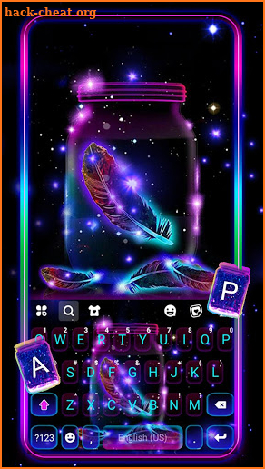 Neon Feathers Keyboard Theme screenshot