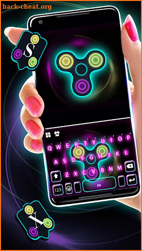 Neon Fidget Spinner Keyboard Background screenshot